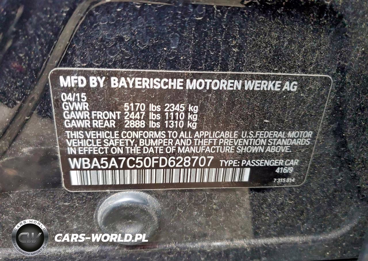 2015 BMW 528 Xi VIN:WBA5A7C50FD628707 - 12