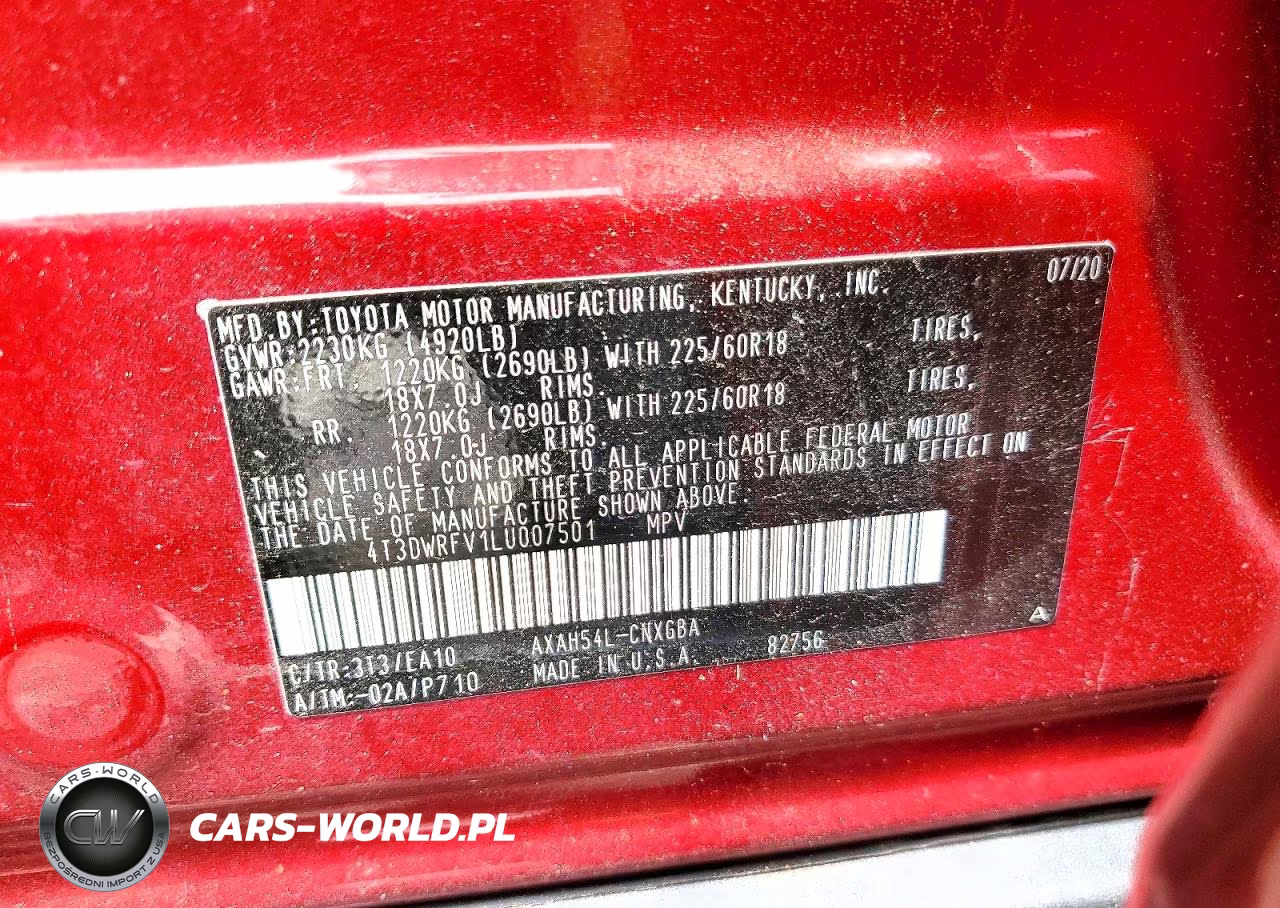 2020 Toyota Rav4 Limited VIN:4T3DWRFV1LU007501 - 12