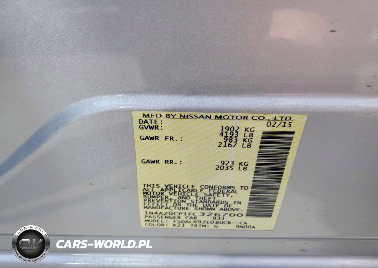 2015 Nissan Leaf S VIN:1N4AZ0CP1FC326700 - 12