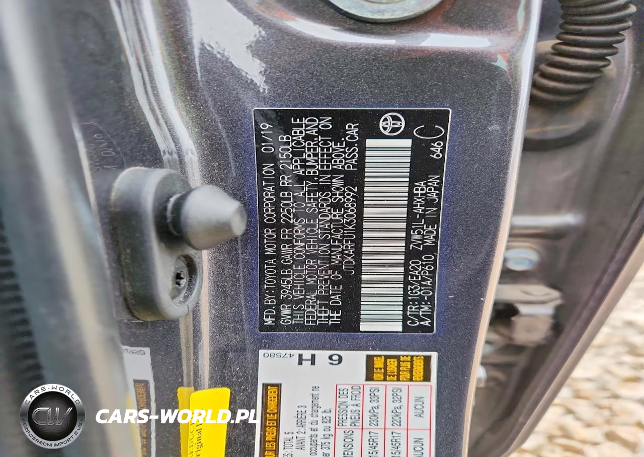 2019 Toyota Prius Xle VIN:JTDKARFU1K3068992 - 12