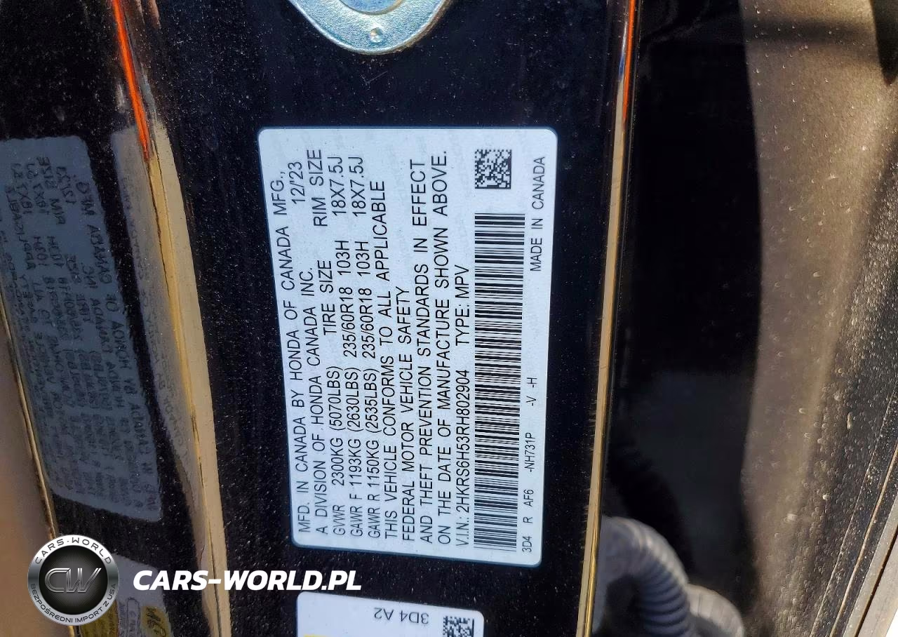 2024 Honda Cr-V Sport VIN:2HKRS6H53RH802904 - 14