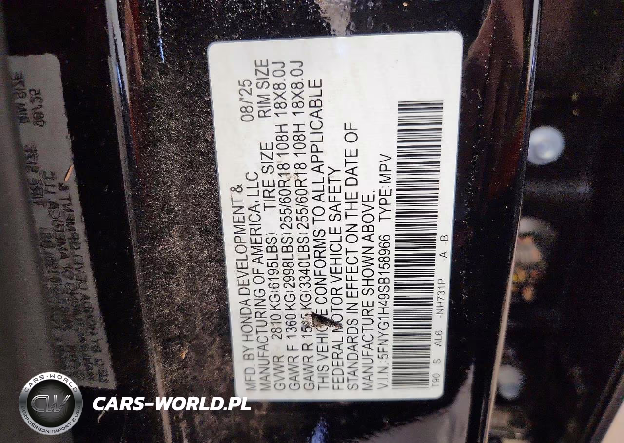2025 Honda Pilot Exl VIN:5FNYG1H49SB158966 - 14