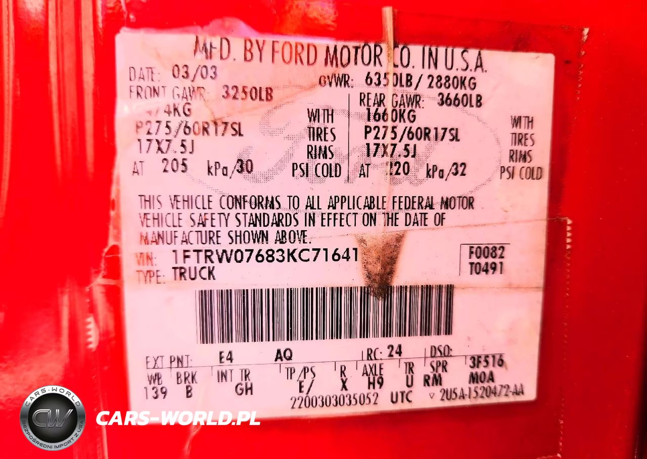 2003 Ford F150 Supercrew VIN:1FTRW07683KC71641 - 12