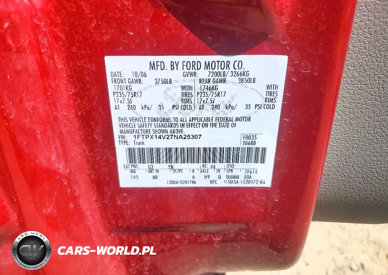 2007 Ford F150 VIN:1FTPX14V27NA25307 - 12