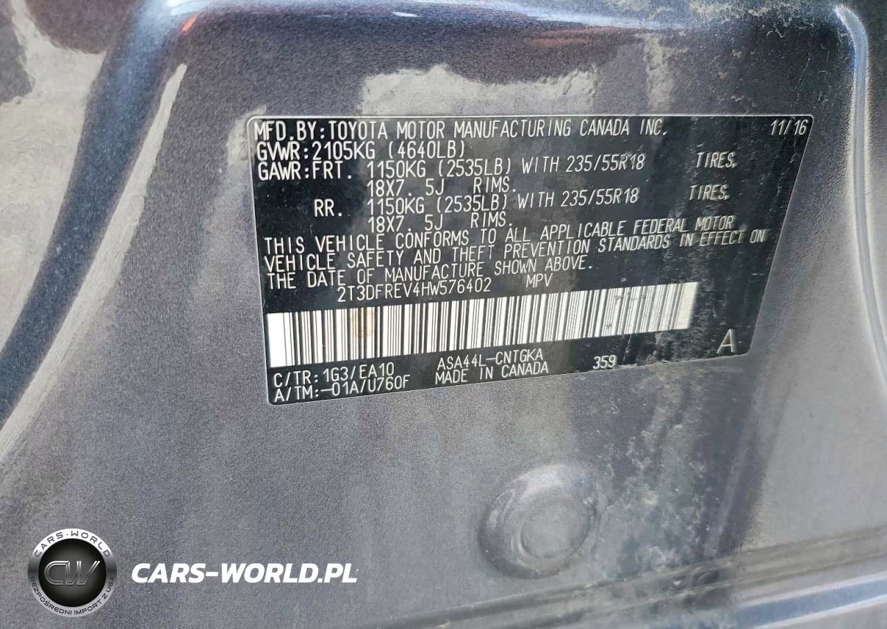 2017 Toyota Rav4 Limited VIN:2T3DFREV4HW576402 - 13