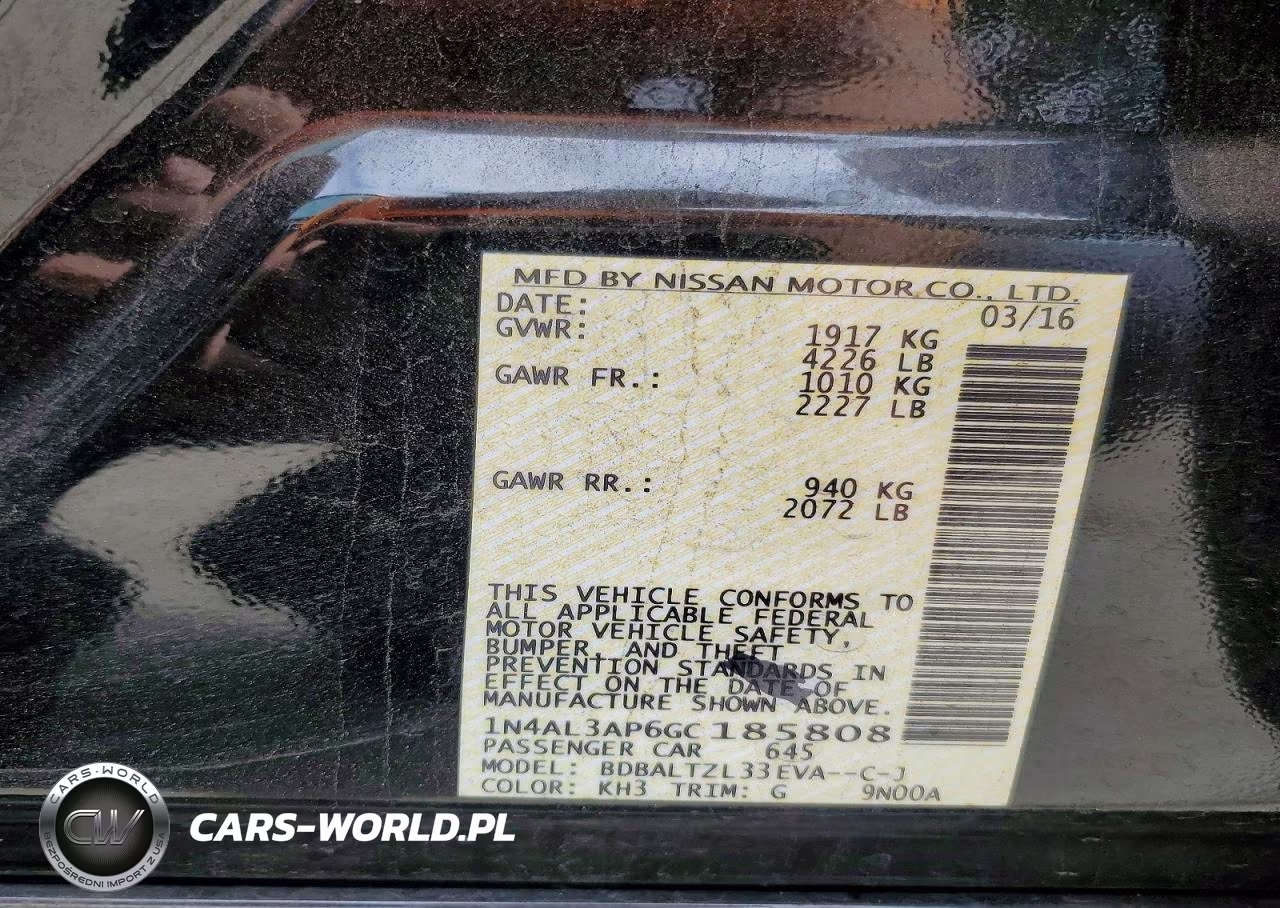 2016 Nissan Altima 2.5 Sl VIN:1N4AL3AP6GC185808 - 12
