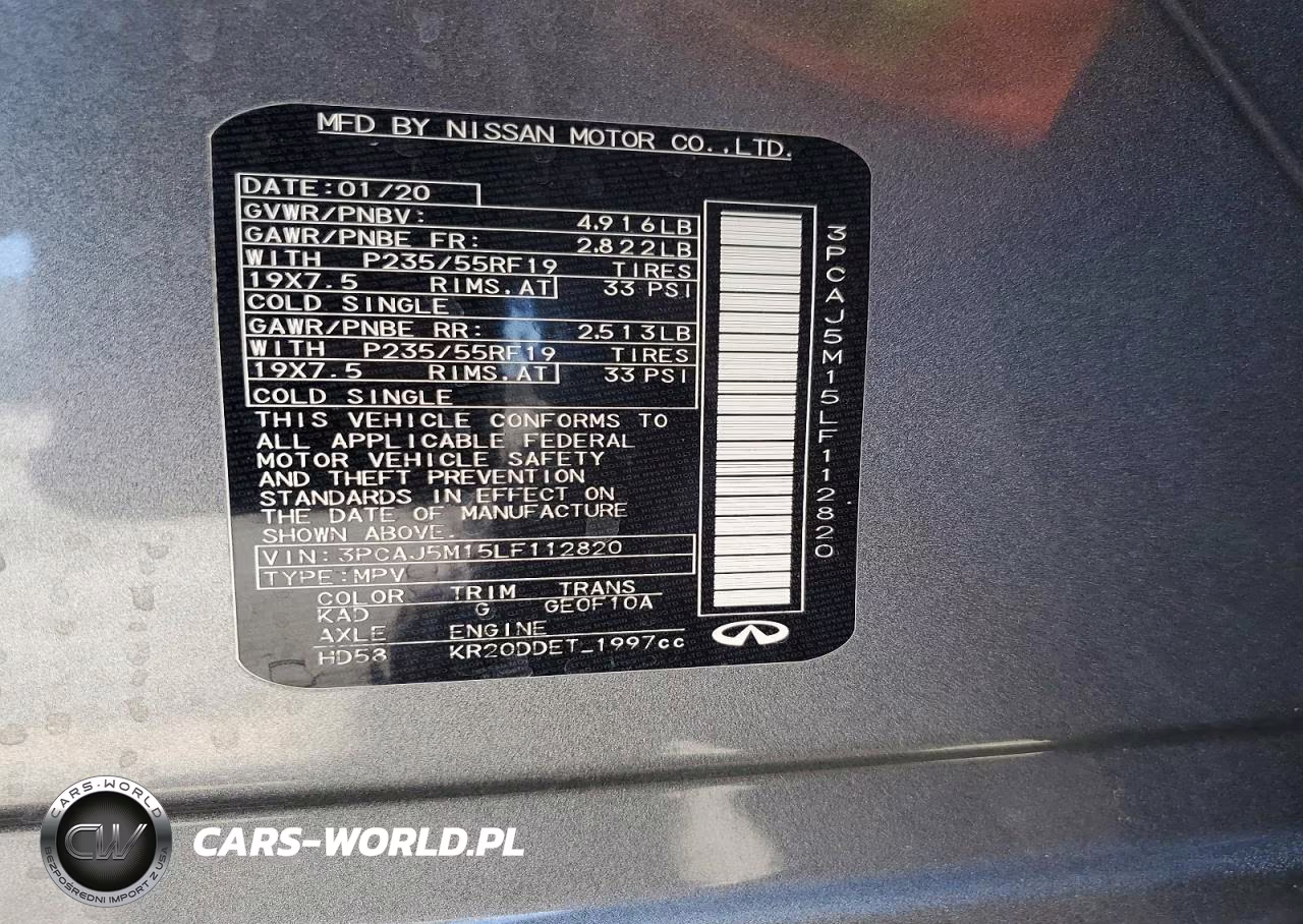 2020 Infiniti Qx50 Essential VIN:3PCAJ5M15LF112820 - 13