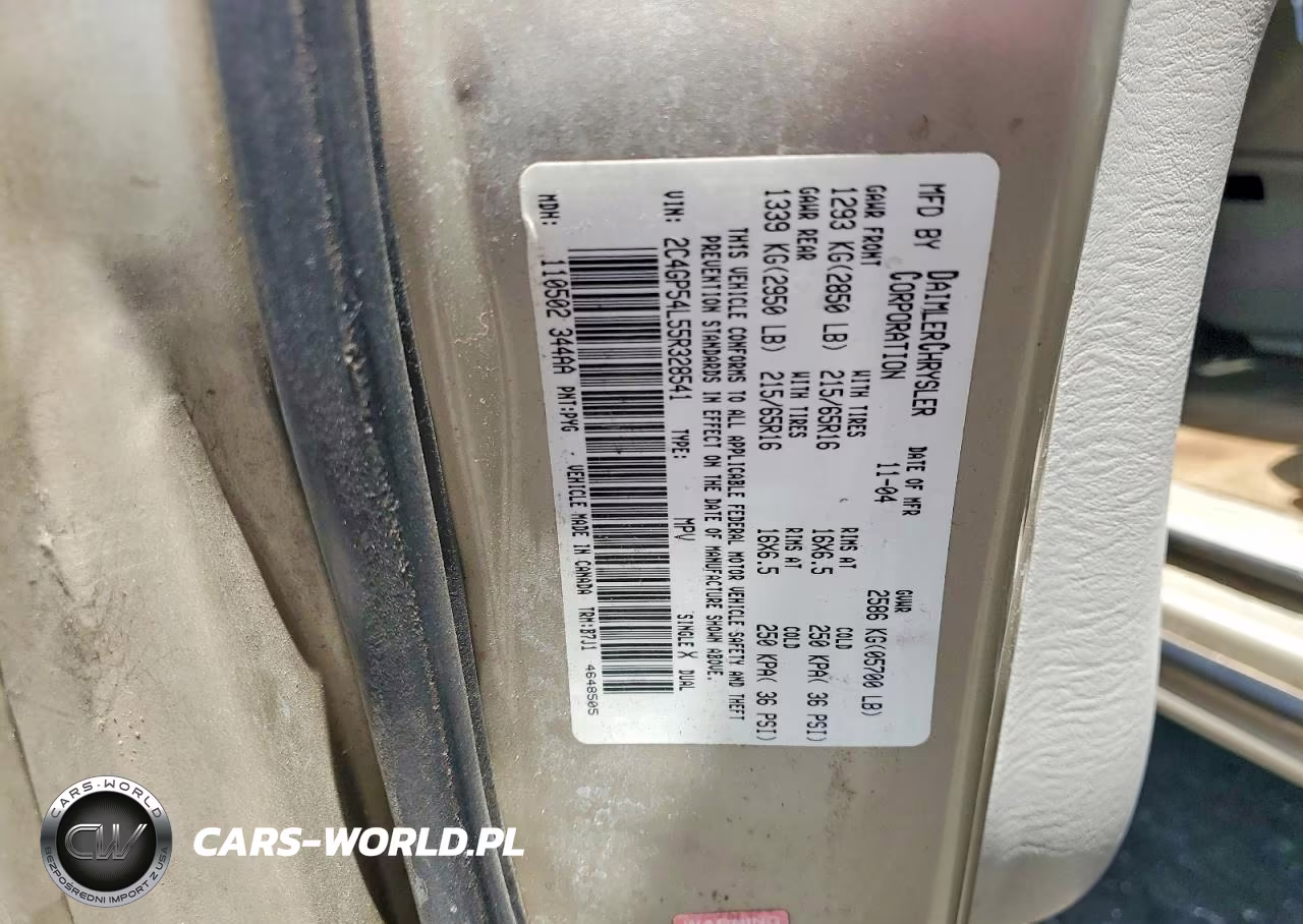 2005 Chrysler Town & Country Touring VIN:2C4GP54L55R328541 - 13