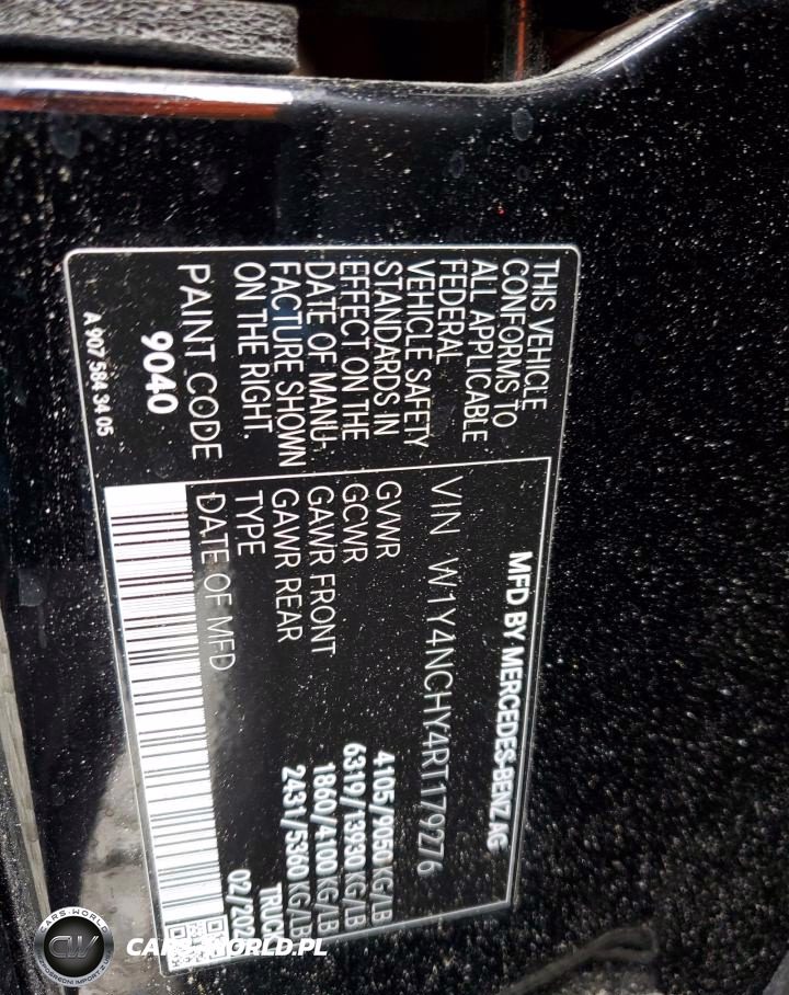 2024 Mercedes-Benz Sprinter 2500 VIN:W1Y4NCHY4RT179276 - 13
