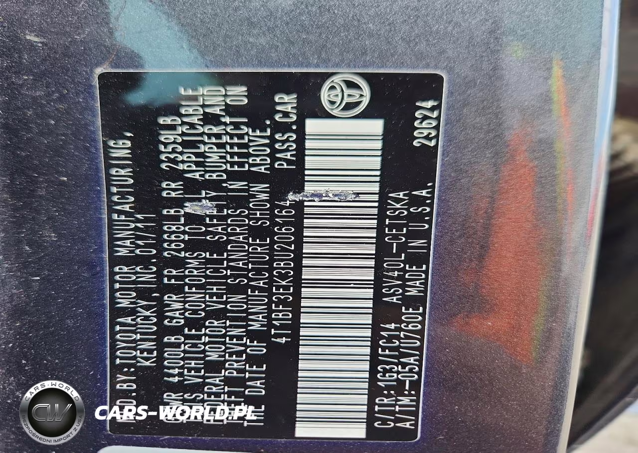 2011 Toyota Camry Se VIN:4T1BF3EK3BU206164 - 12