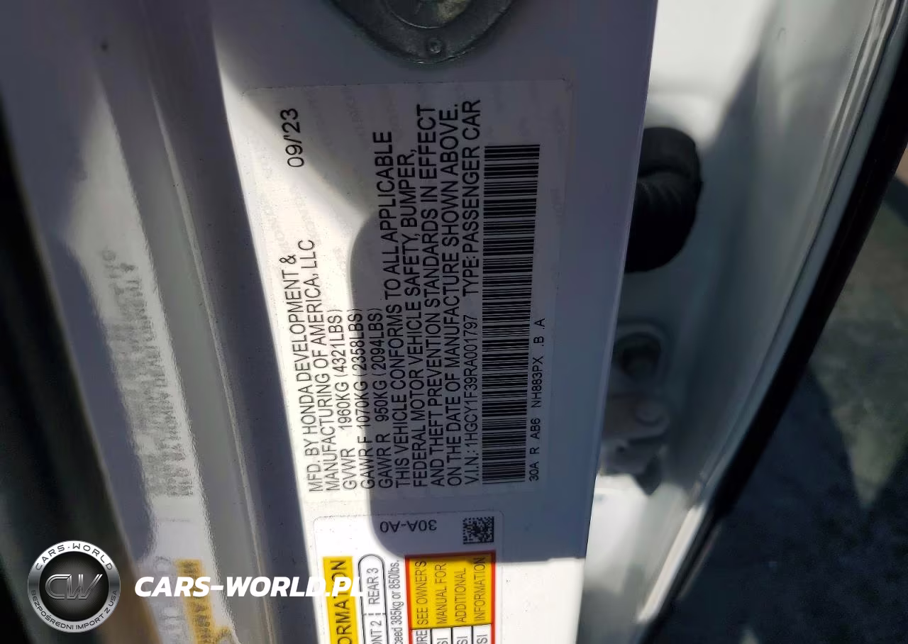 2024 Honda Accord Ex VIN:1HGCY1F39RA001797 - 12