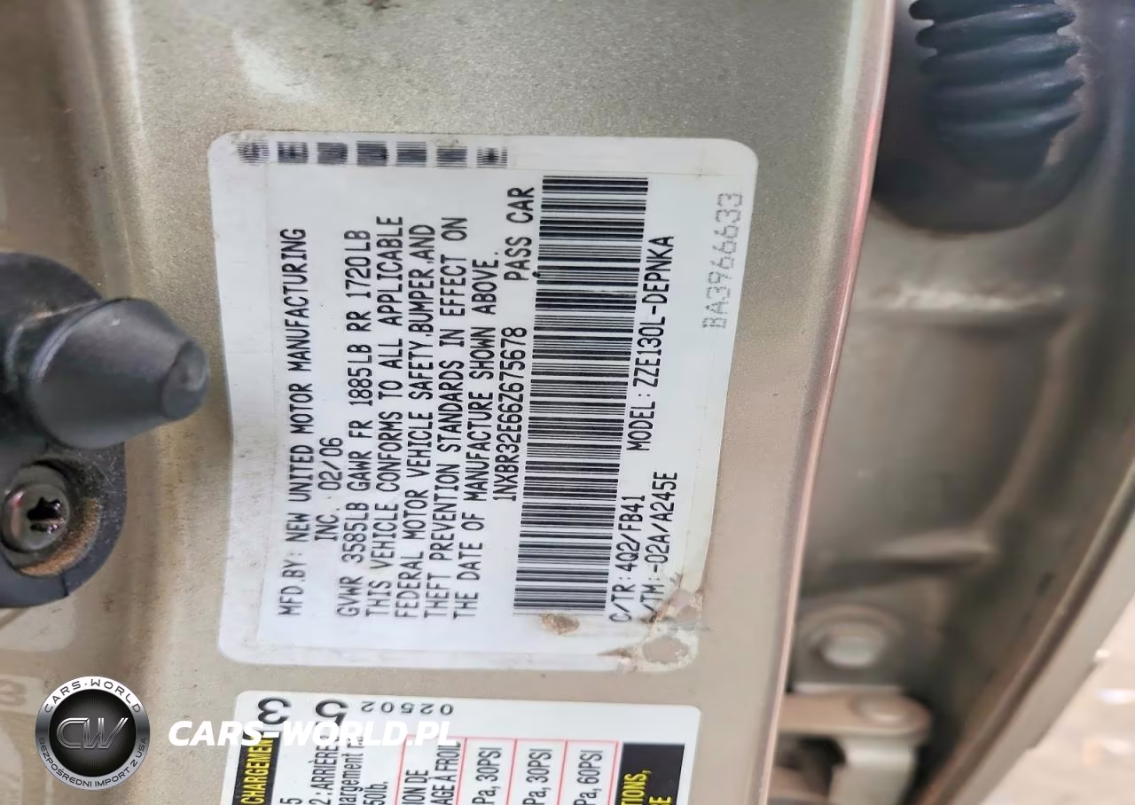 2006 Toyota Corolla Le VIN:1NXBR32E66Z675678 - 12
