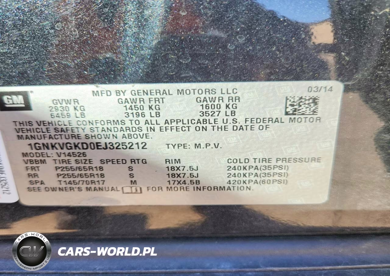 2014 Chevrolet Traverse Lt VIN:1GNKVGKD0EJ325212 - 14