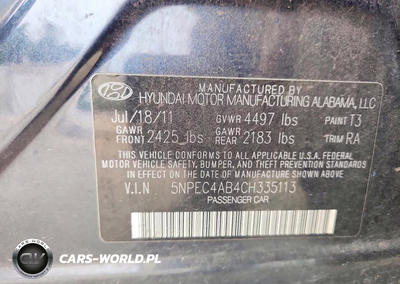 2012 Hyundai Sonata Limited 2.0T VIN:5NPEC4AB4CH335113 - 12