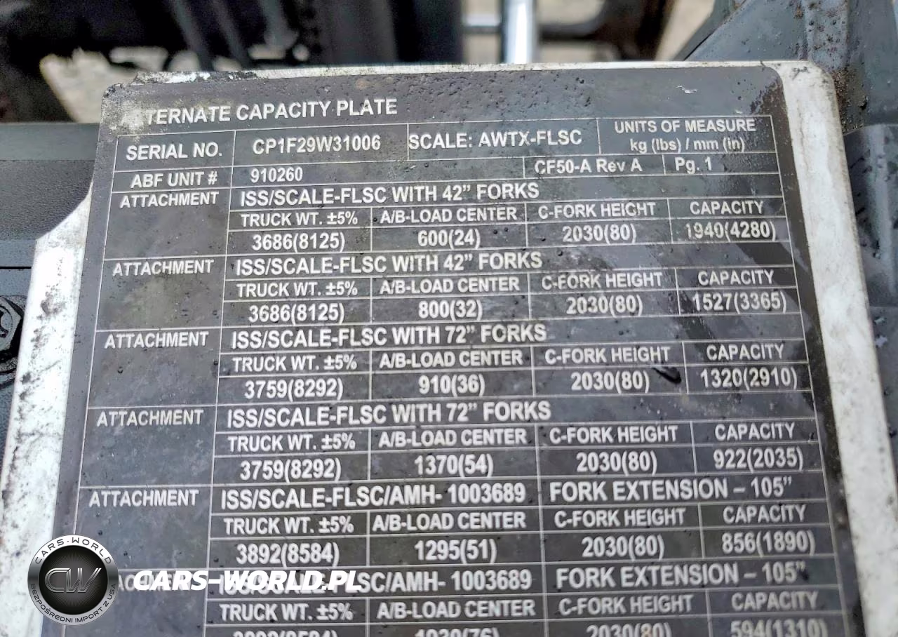 2019 Unicarriers Forklift VIN:CP1F29W31006 - 10