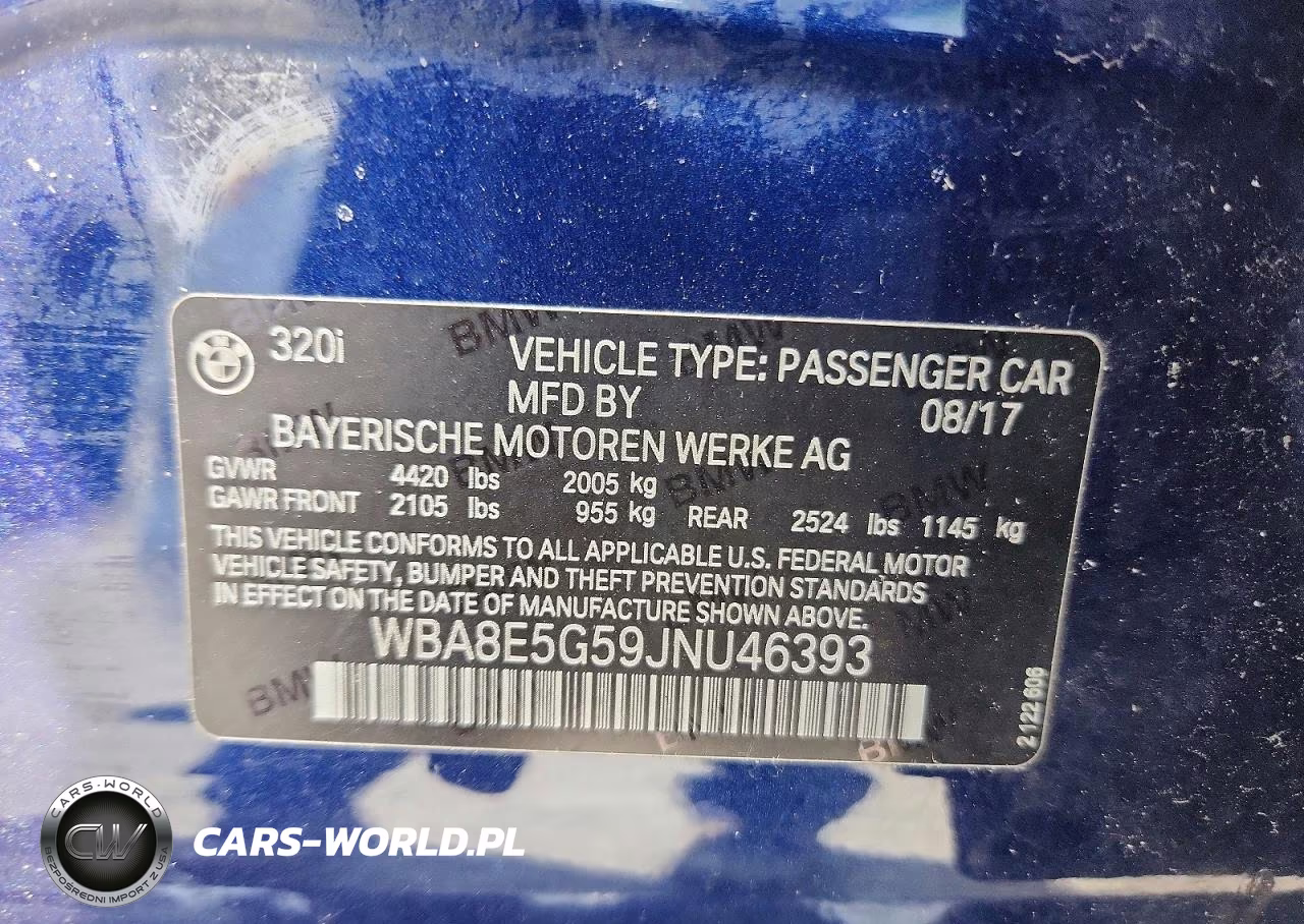 2018 BMW 320 Xi VIN:WBA8E5G59JNU46393 - 12