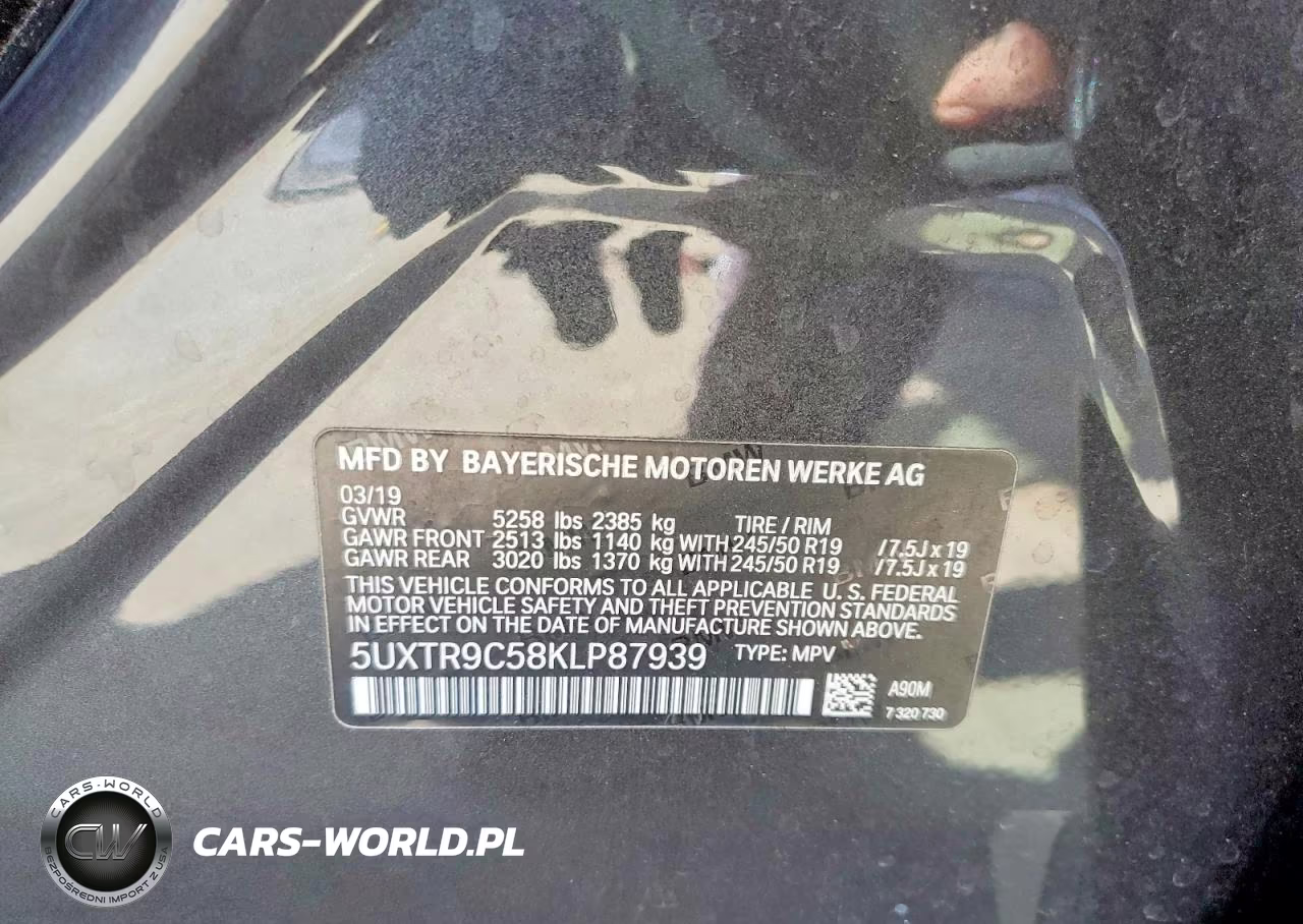 2019 BMW X3 xDrive30I VIN:5UXTR9C58KLP87939 - 12