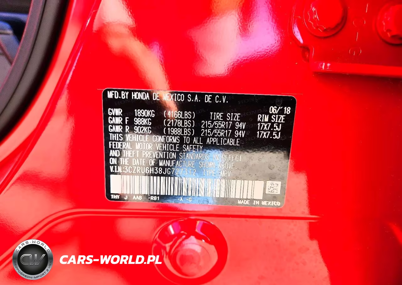 2018 Honda Hr-V Lx VIN:3CZRU6H38JG727312 - 12