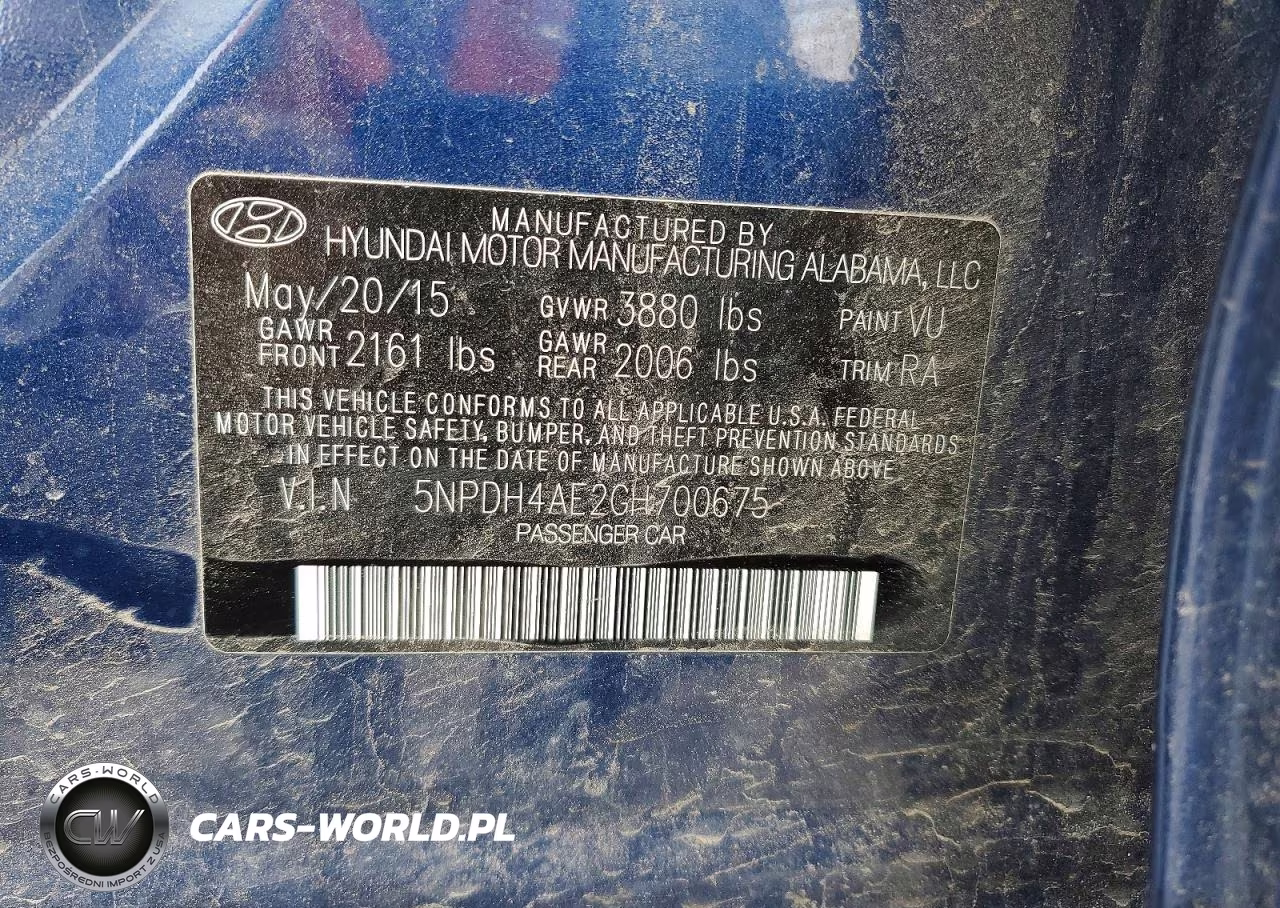 2016 Hyundai Elantra Se VIN:5NPDH4AE2GH700675 - 12