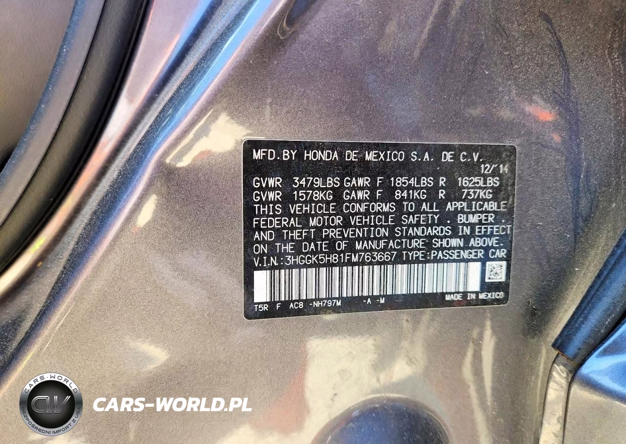 2015 Honda Fit Ex VIN:3HGGK5H81FM763667 - 12