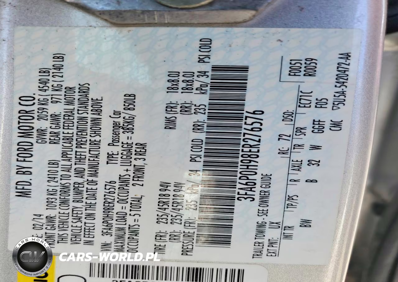 2014 Ford Fusion Se VIN:3FA6P0H98ER276576 - 12