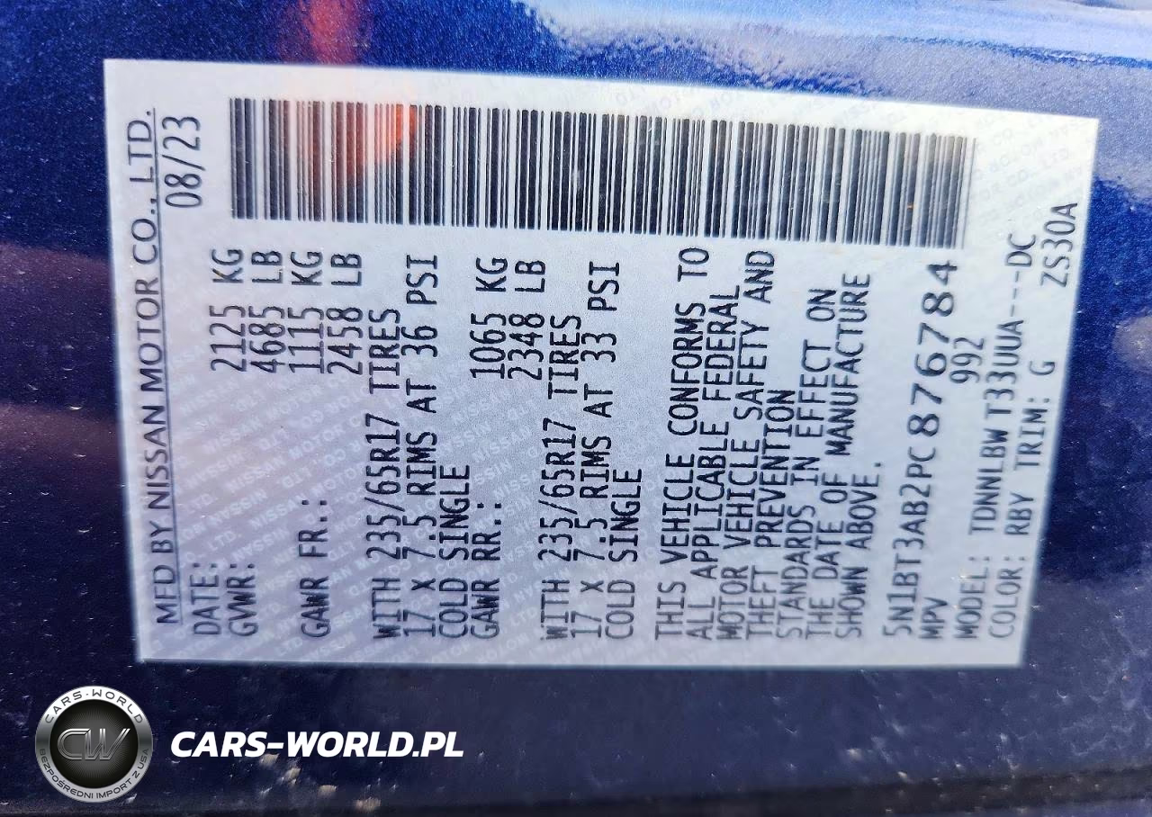 2023 Nissan Rogue S VIN:5N1BT3AB2PC876784 - 13