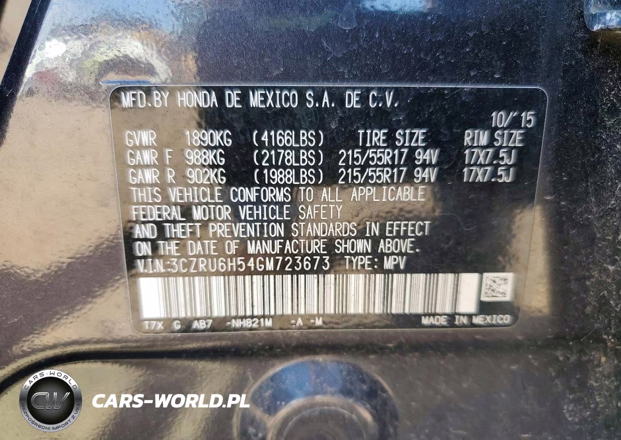 2016 Honda Hr-V Ex VIN:3CZRU6H54GM723673 - 13
