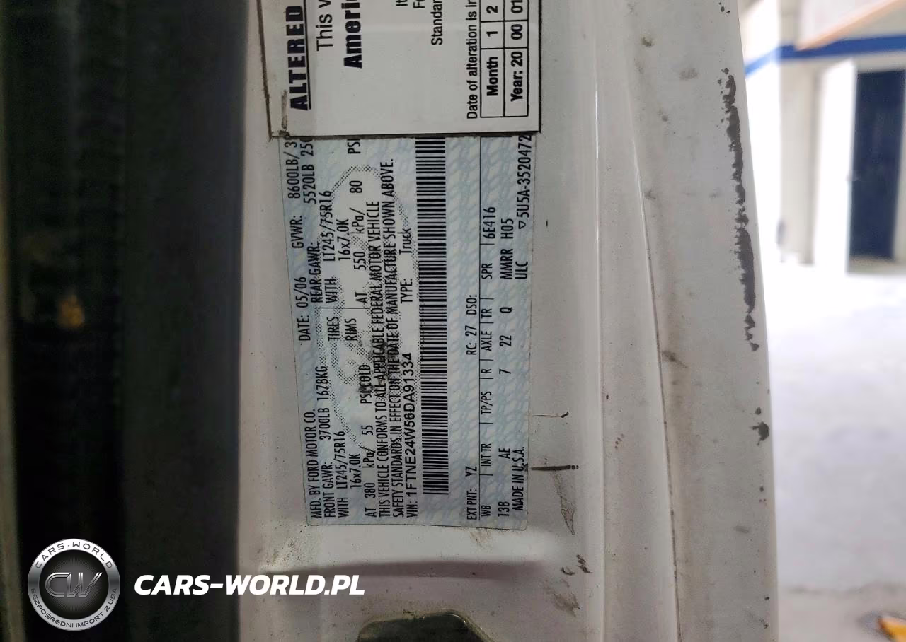 2006 Ford Econoline E250 Van VIN:1FTNE24W56DA91334 - 13