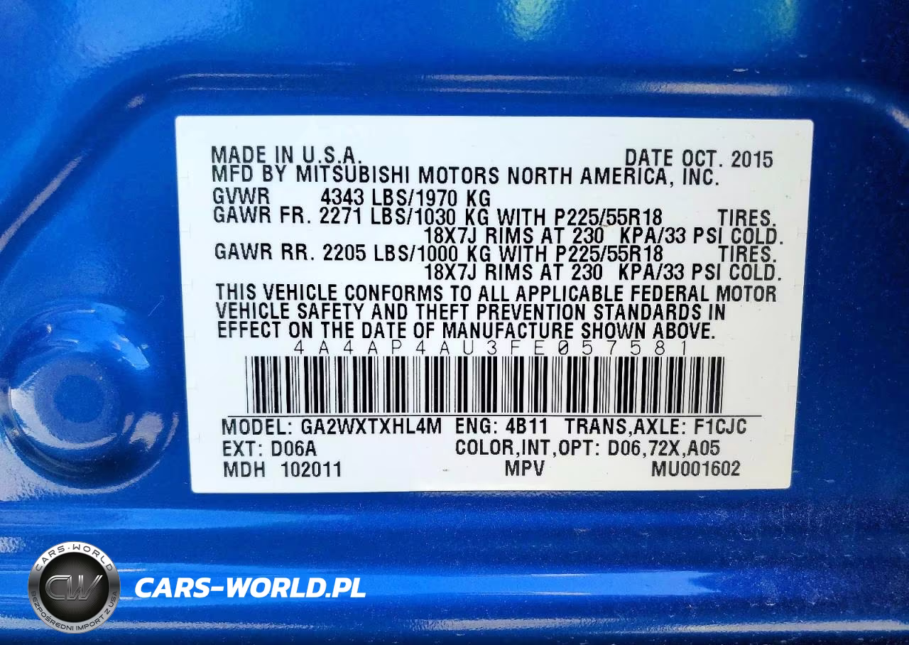 2015 Mitsubishi Outlander Sport Se VIN:4A4AP4AU3FE057581 - 13