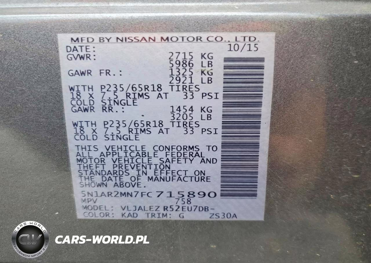 2015 Nissan Pathfinder Sv VIN:5N1AR2MN7FC715890 - 13