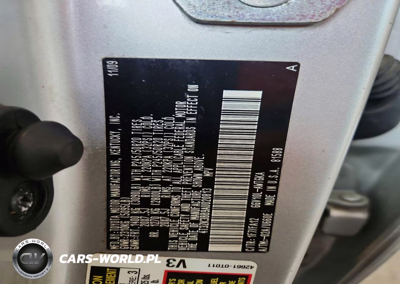 2010 Toyota Venza Fwd V6 VIN:4T3ZK3BB9AU020813 - 13