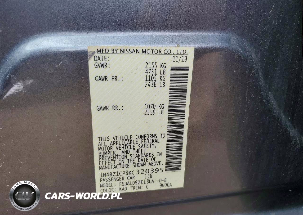 2019 Nissan Leaf Sv Plus VIN:1N4BZ1CP8KC320395 - 13