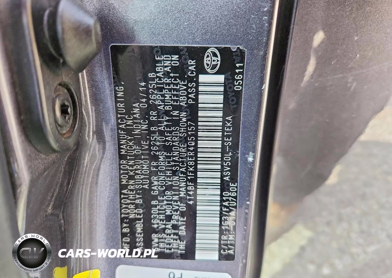 2014 Toyota Camry L VIN:4T4BF1FK8ER405157 - 12