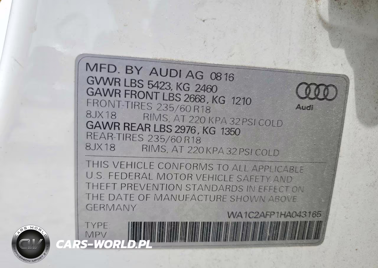 2017 Audi Q5 Premium VIN:WA1C2AFP1HA043165 - 13
