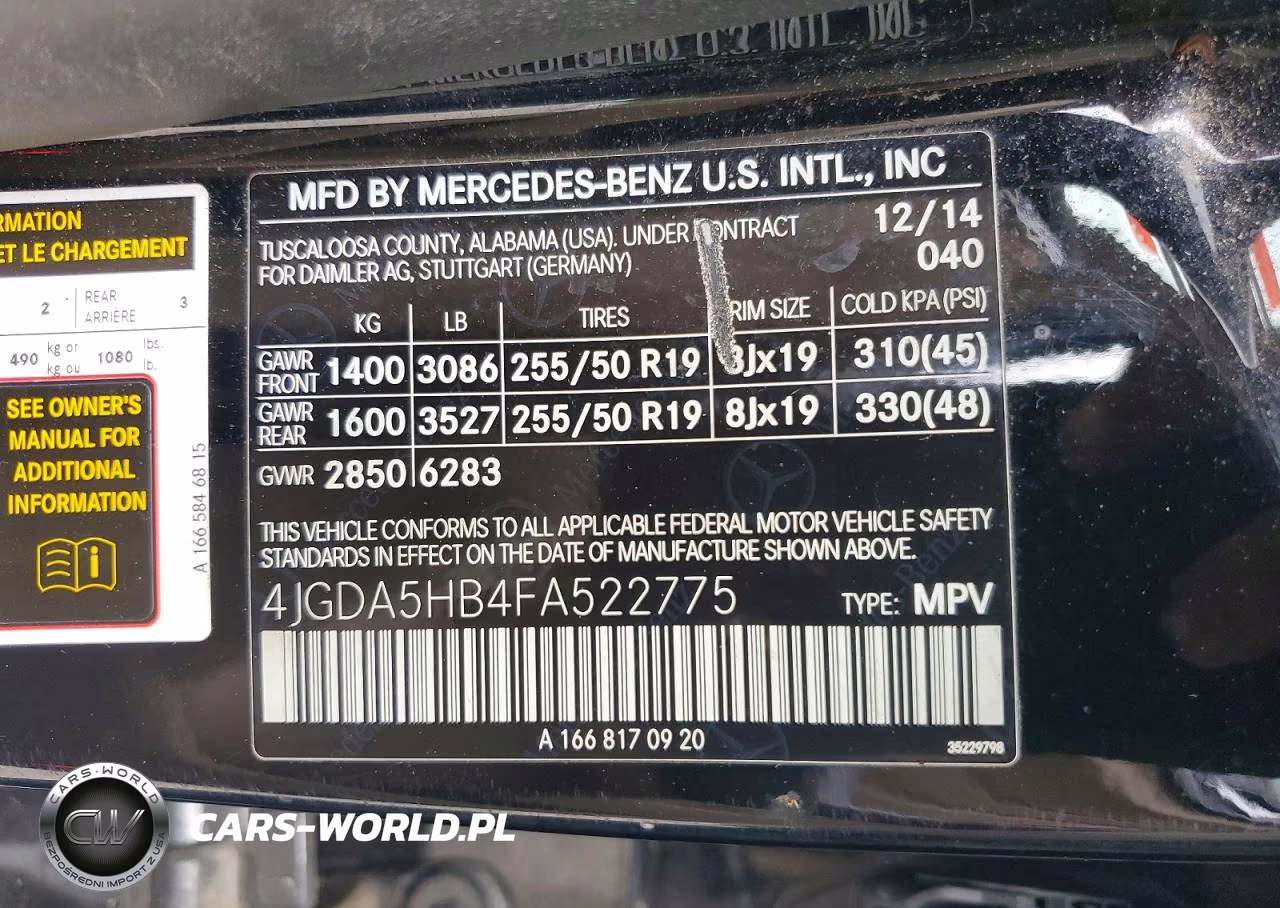 2015 Mercedes-Benz Ml 350 4Matic VIN:4JGDA5HB4FA522775 - 13