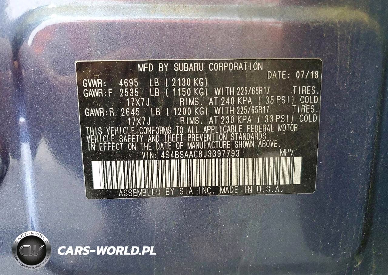 2018 Subaru Outback 2.5I VIN:4S4BSAAC8J3397793 - 13