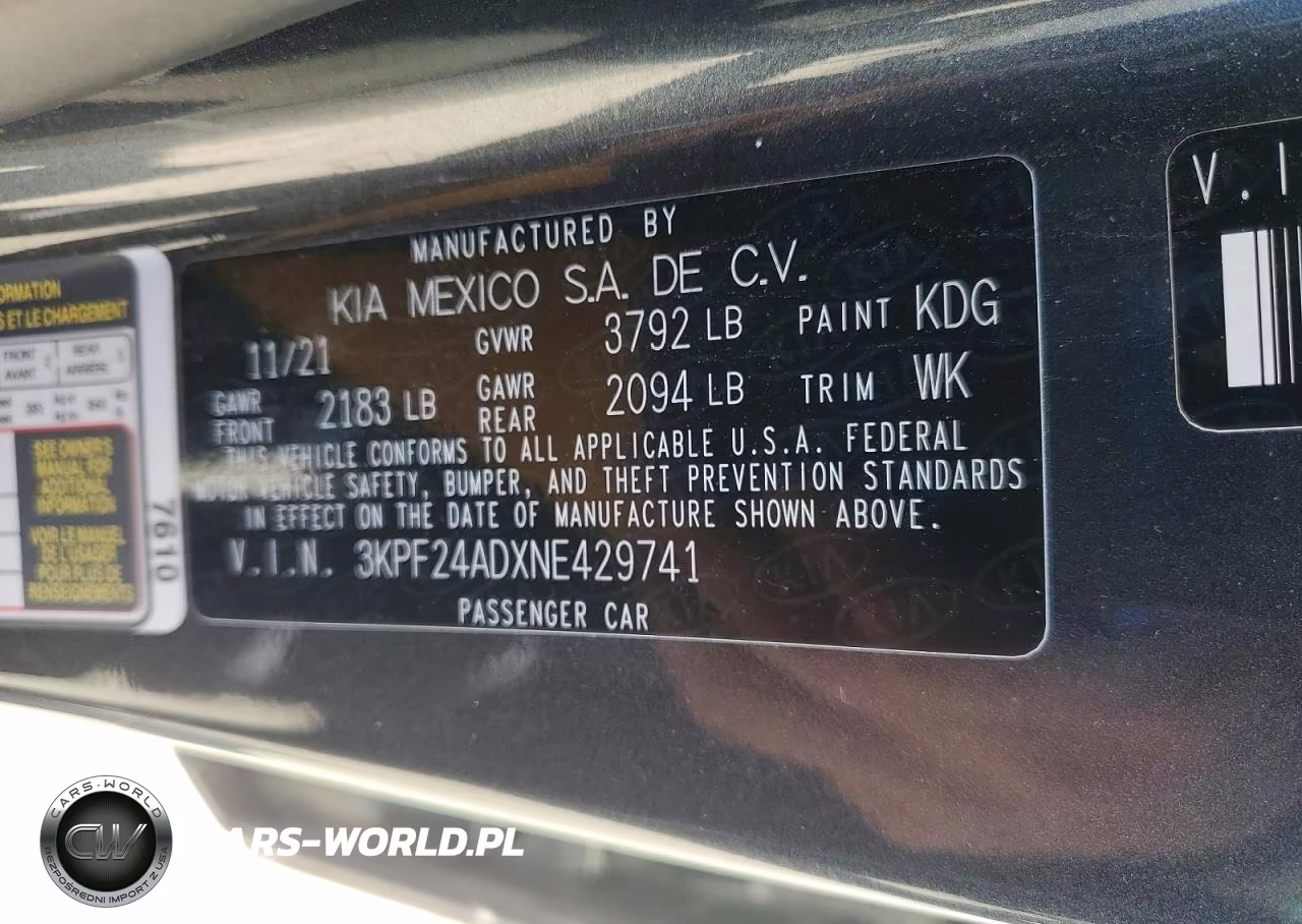 2022 Kia Forte Lxs VIN:3KPF24ADXNE429741 - 12