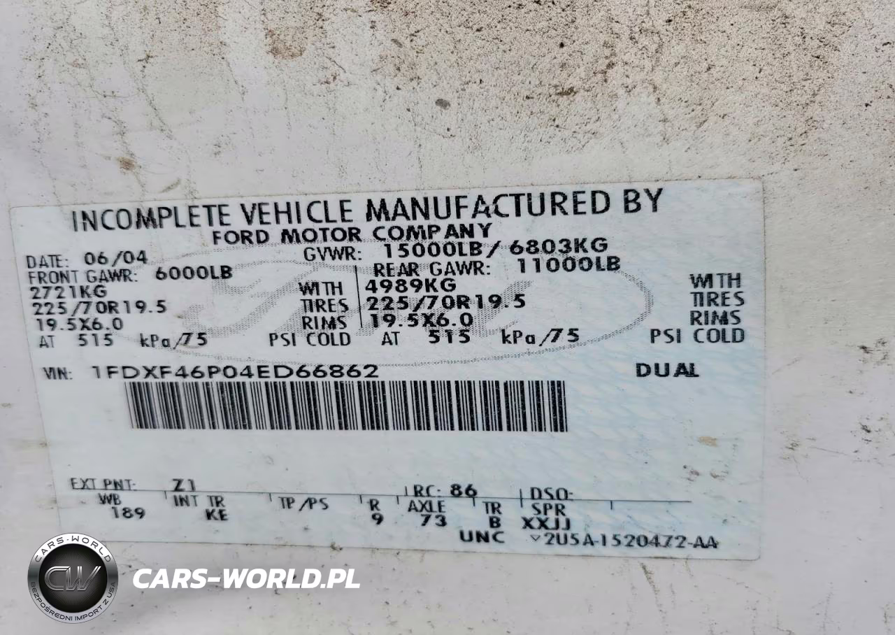 2004 Ford F450 Super Duty VIN:1FDXF46P04ED66862 - 12