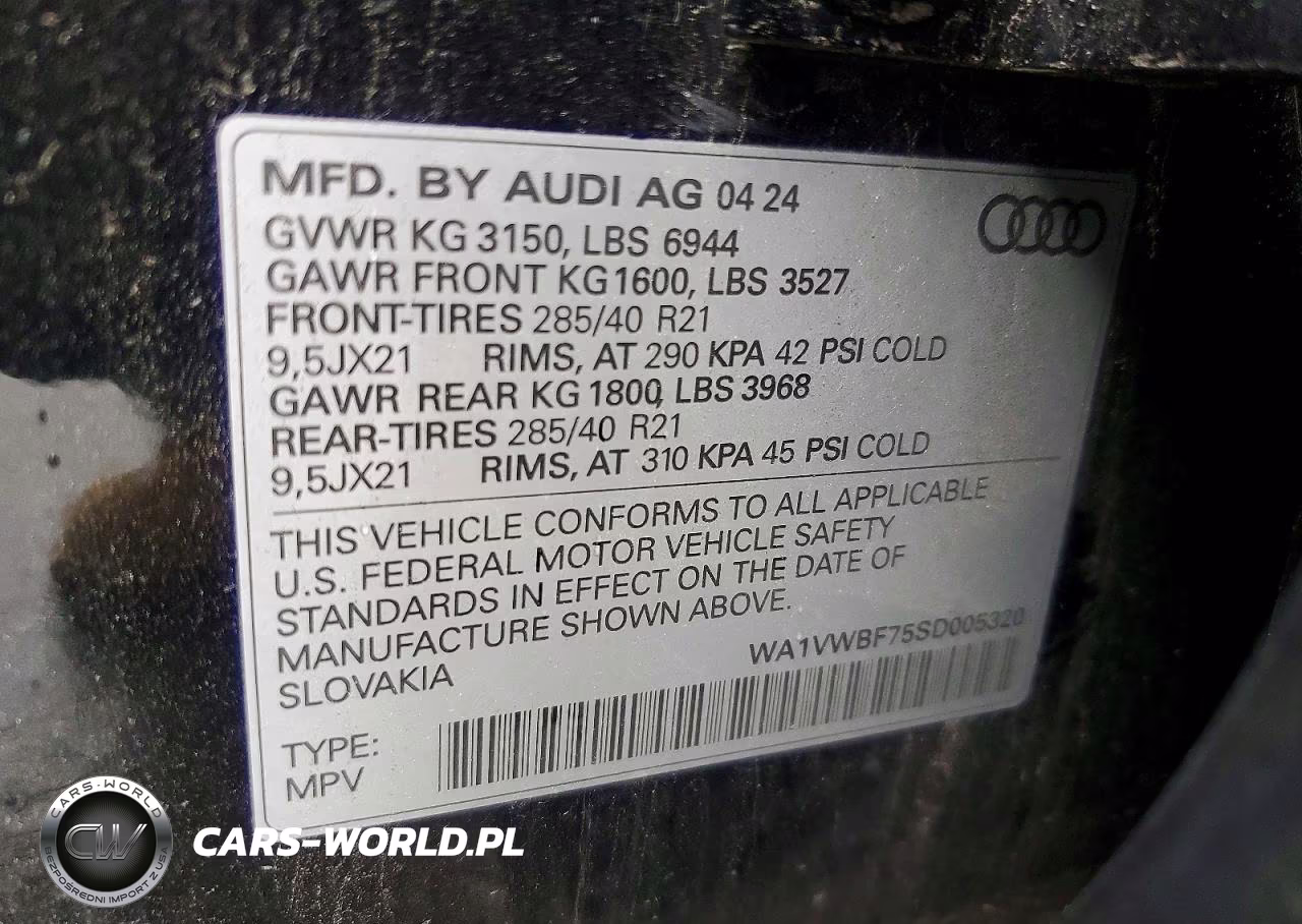 2025 Audi Sq7 Prestige VIN:WA1VWBF75SD005320 - 13