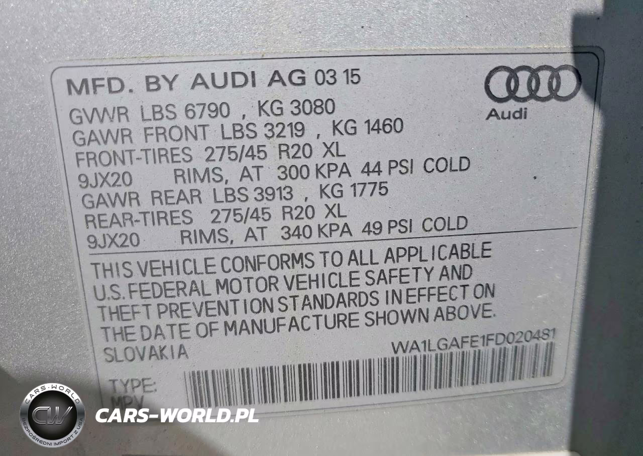 2015 Audi Q7 Premium Plus VIN:WA1LGAFE1FD020481 - 13