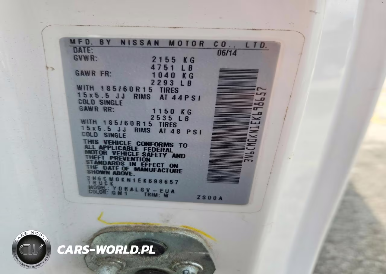 NISSAN NV200 2.5S VIN:3N6CM0KN1EK698657 - 12