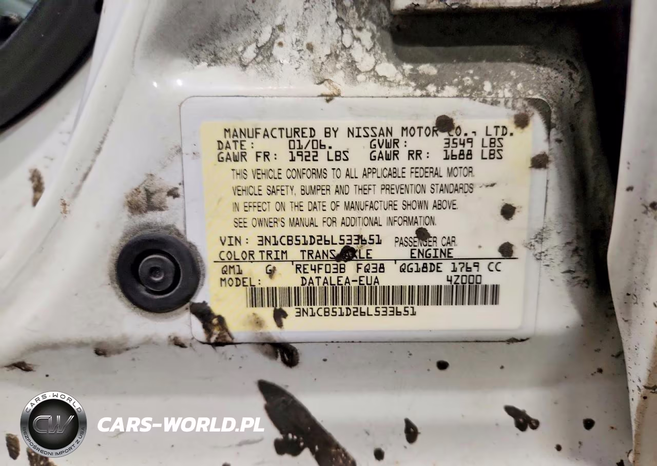 2006 Nissan Sentra 1.8 VIN:3N1CB51D26L533651 - 12
