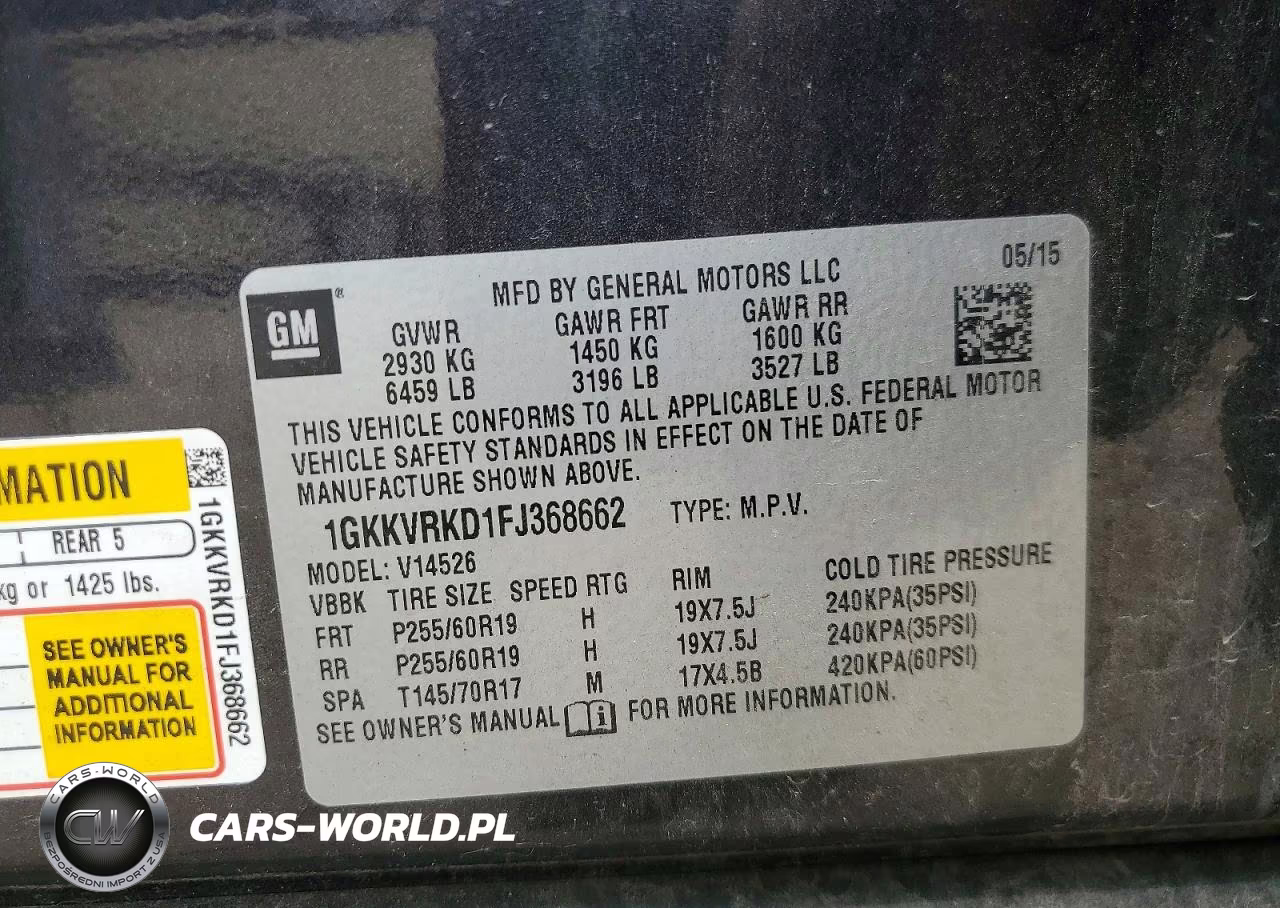 2015 GMC Acadia Slt-1 VIN:1GKKVRKD1FJ368662 - 13