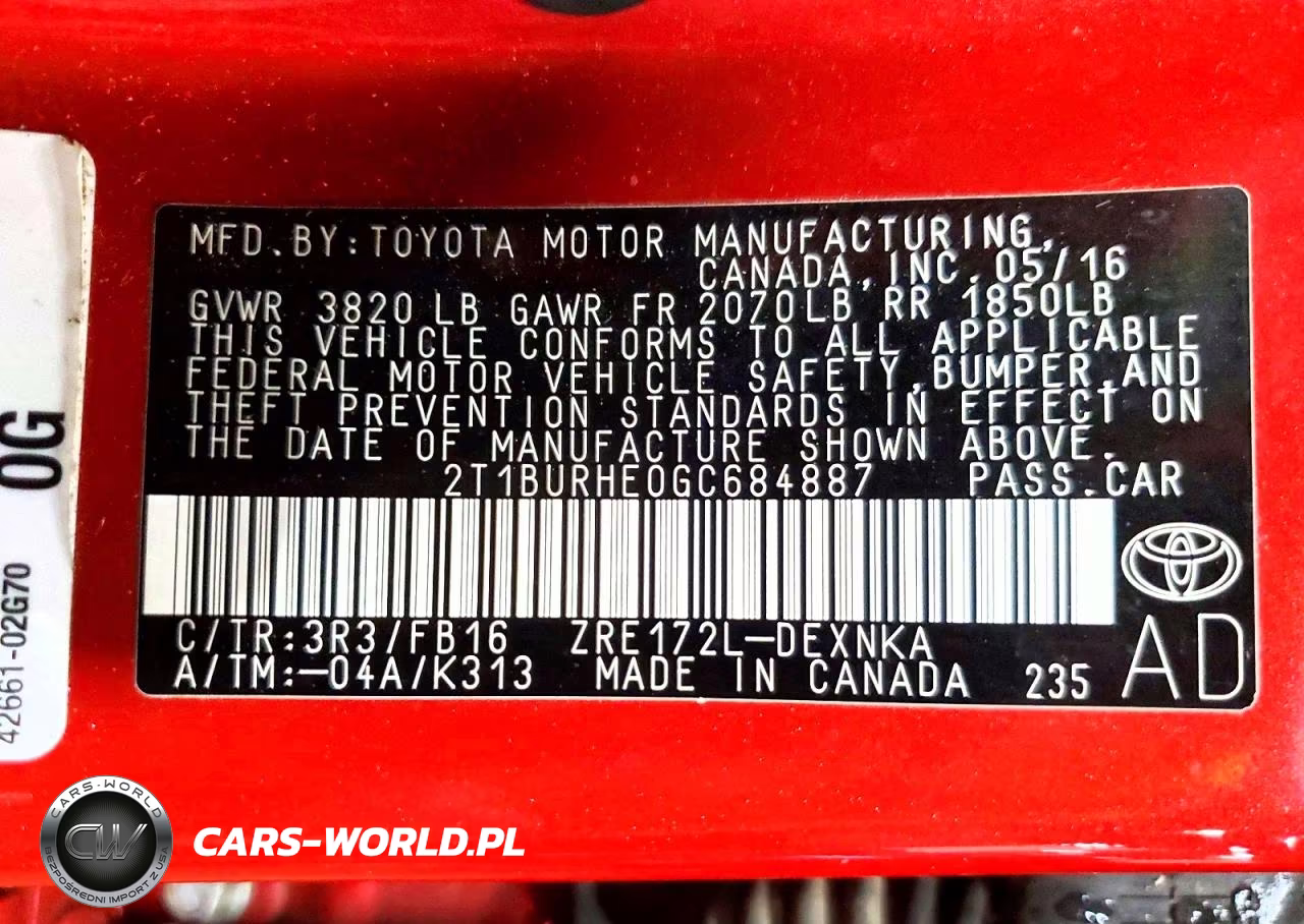 2016 Toyota Corolla Le VIN:2T1BURHE0GC684887 - 13