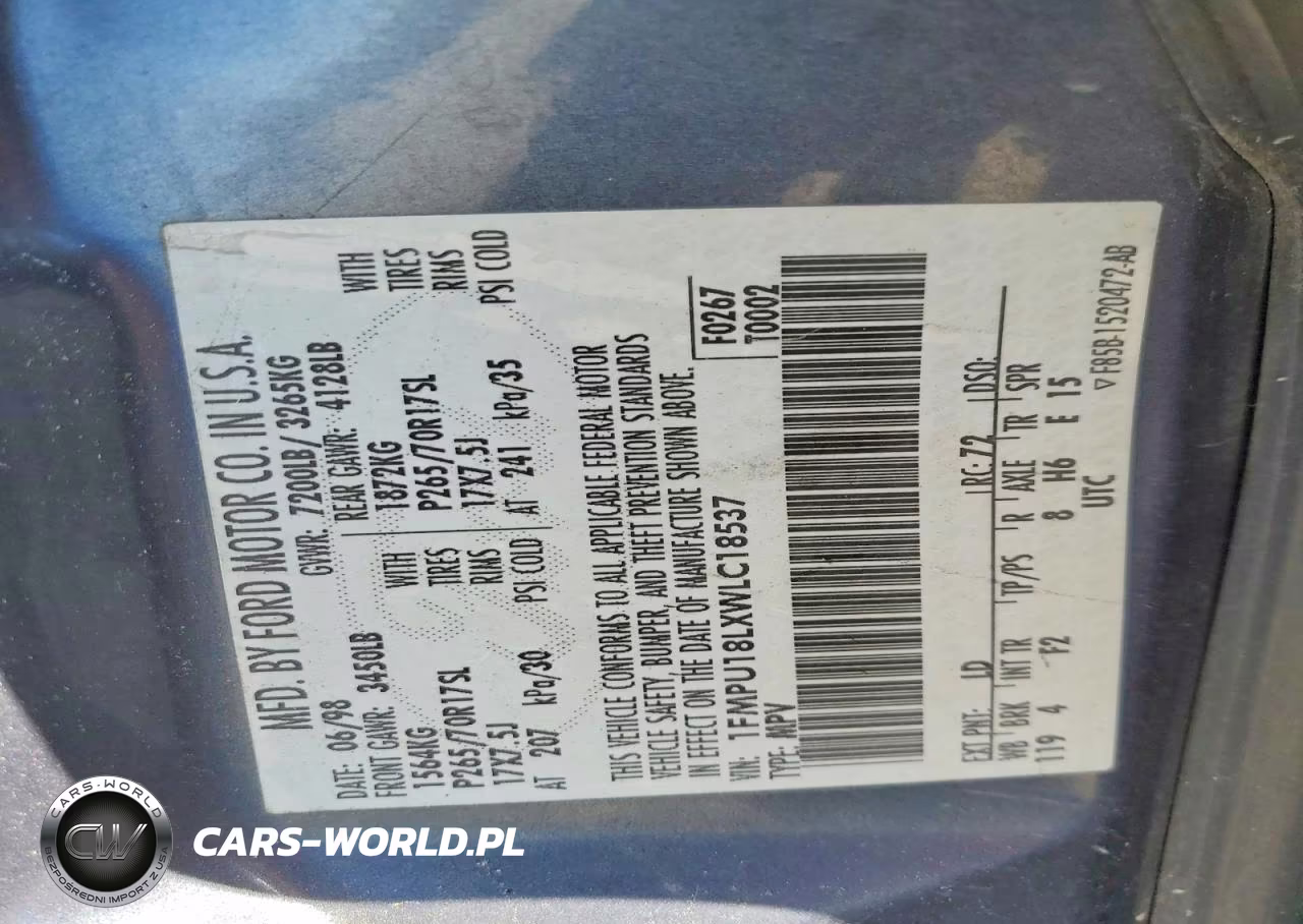 1998 Ford Expedition VIN:1FMPU18LXWLC18537 - 13
