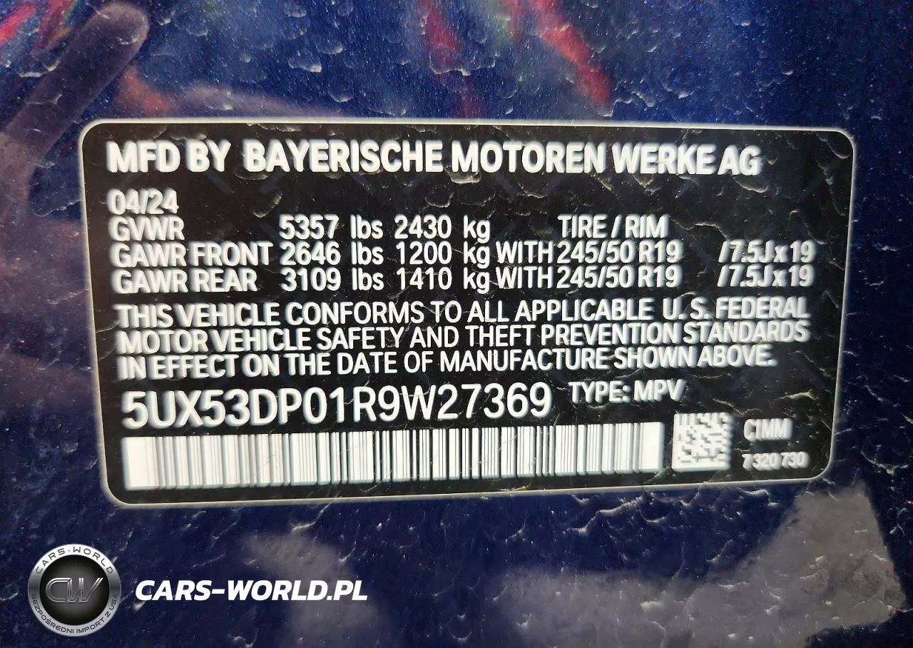 2024 BMW X3 xDrive30I VIN:5UX53DP01R9W27369 - 14