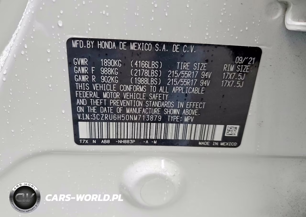2022 Honda Hr-V Ex VIN:3CZRU6H50NM713879 - 13