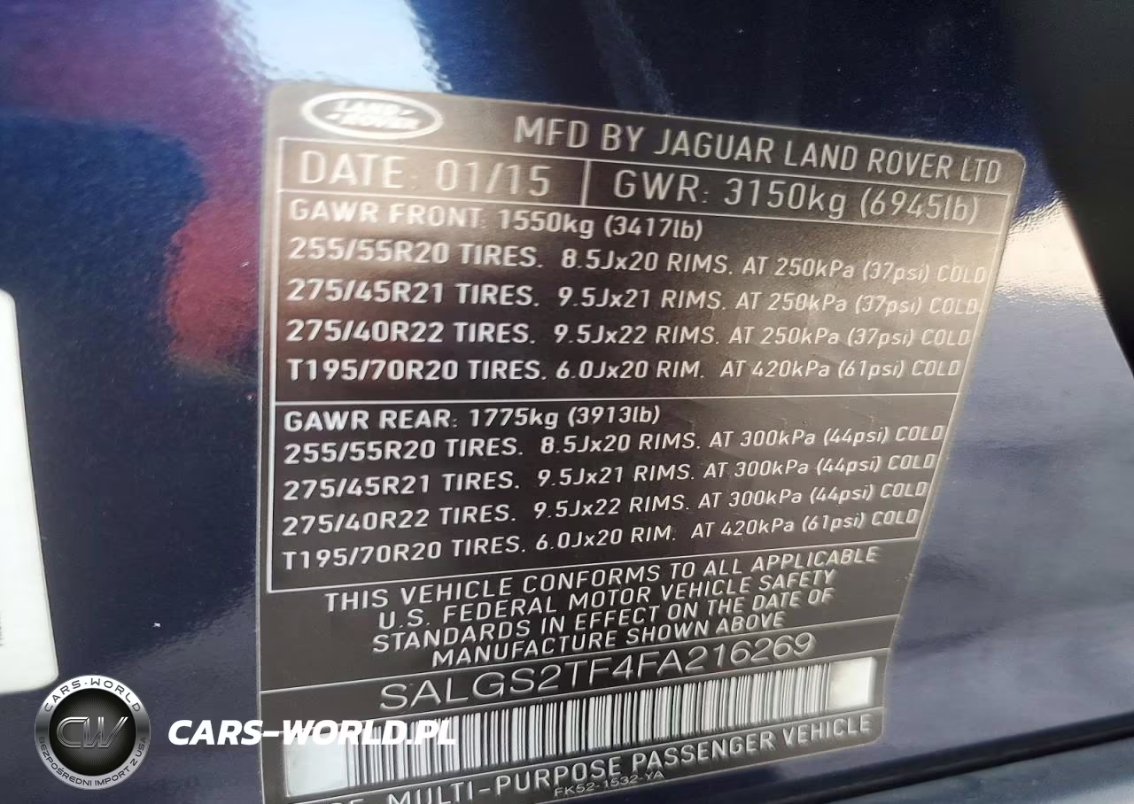 2015 Land Rover Range Rover Supercharged VIN:SALGS2TF4FA216269 - 13