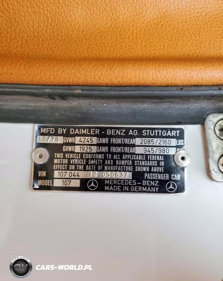 1979 Mercedes-Benz Uk VIN:10704412050637 - 12