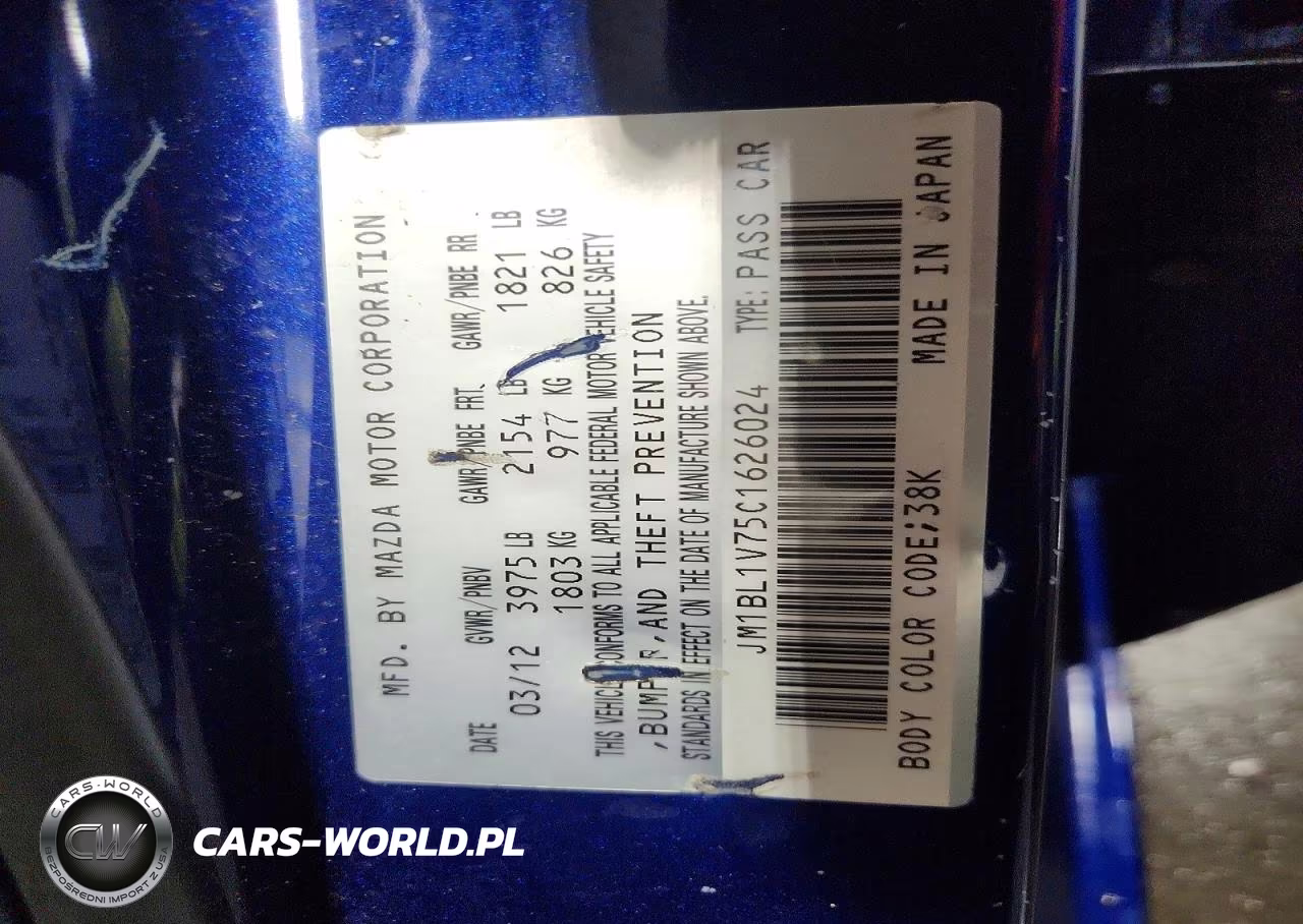 2012 Mazda 3 I VIN:JM1BL1V75C1626024 - 12